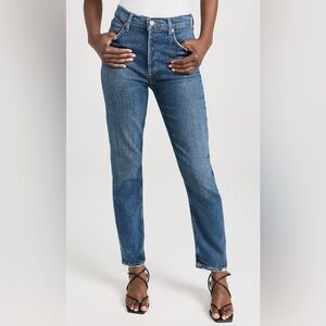 AGOLDE Riley Long: High Rise Straight Jeans